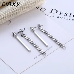 CIAXY Silver Color Ear Chain Ear Stick Match Tassel Earrings for Women Wear After Hanging Chain Earrings Jewelry