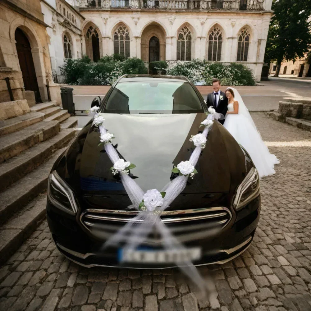 Party Decoration Wedding Car Decoration Secure Attachment Car Flowers Romantic Car Decor Waterproof Floral Decor