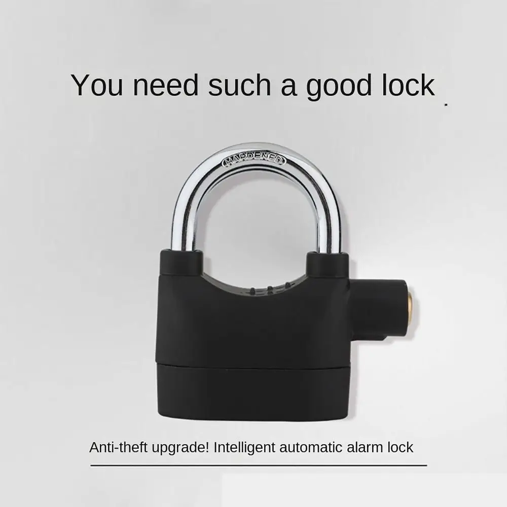 Alloy Steel Anti-theft Alarm Lock Padlock with 1.5m Steel Cable 110 DB Motorcycle Ring Lock Long Life Electric Bicycle Lock