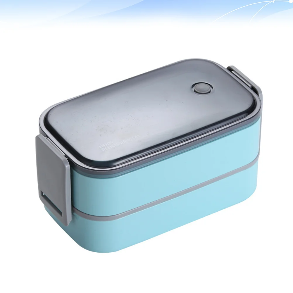 

1Pcs Sky-Blue Meal Box Portable Food Container Stainless Steel Lunch Box Impact Resistant Safe Clasp for Office