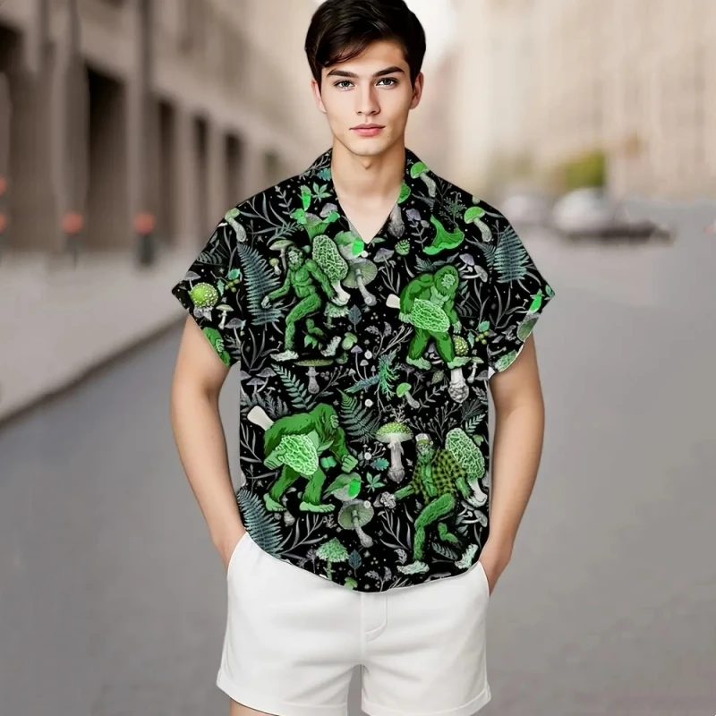 Camicia da uomo retrò camicie hawaiane con stampa scimpanzé per uomo camicia Casual a maniche corte da spiaggia estiva abiti oversize di alta qualità