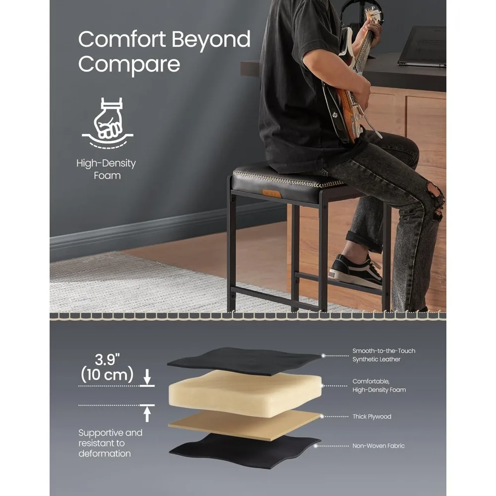 Two-piece Bar Stool Set, High Bar Stools, Synthetic Leather Stitching, Medieval-modern Style Bar Stools