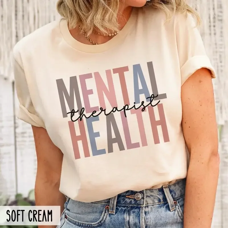 Mental Health Therapist T Shirt Psychologist Worker For Women And Men