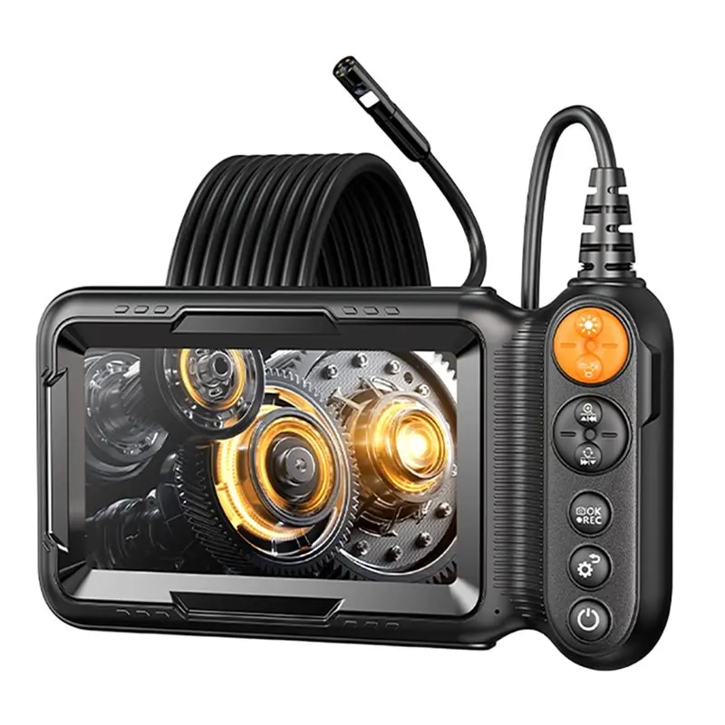 FULL-Inspection Camera IPS Big Screen Endoscope 8Mm 1080P HD Dual Lens IP67 Waterproof Semi-Rigid Cable Pipe