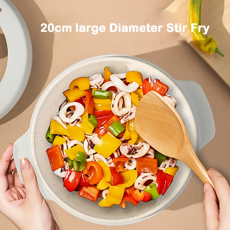 Máquina de Cocina eléctrica de 2L, olla caliente de una o dos capas para el hogar, olla arrocera multifunción para 1-2 personas, sartén antiadherente para el hogar