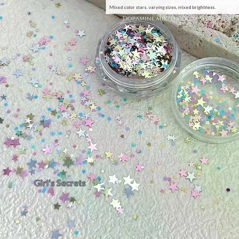 Star Sequin Mixed Five Pointed Star Colorful Laser Nail Glitter DIY Nail Charm Manicure Decoration Accessories