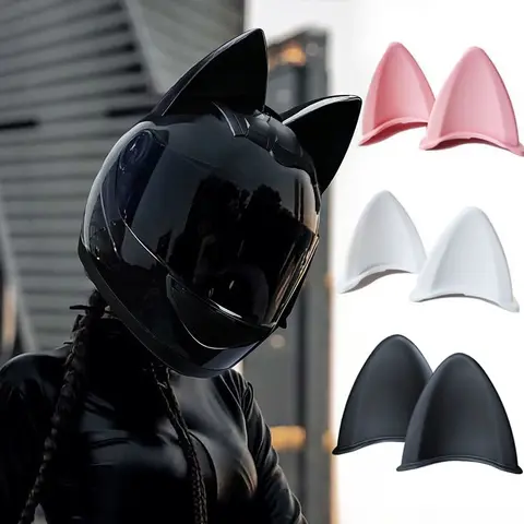 귀여운 3D 고양이 귀 헬멧 장식 범용 오토바이 전기 자동차 헬멧 스타일링 스티커 사이클링 헬멧 장식 액세서리