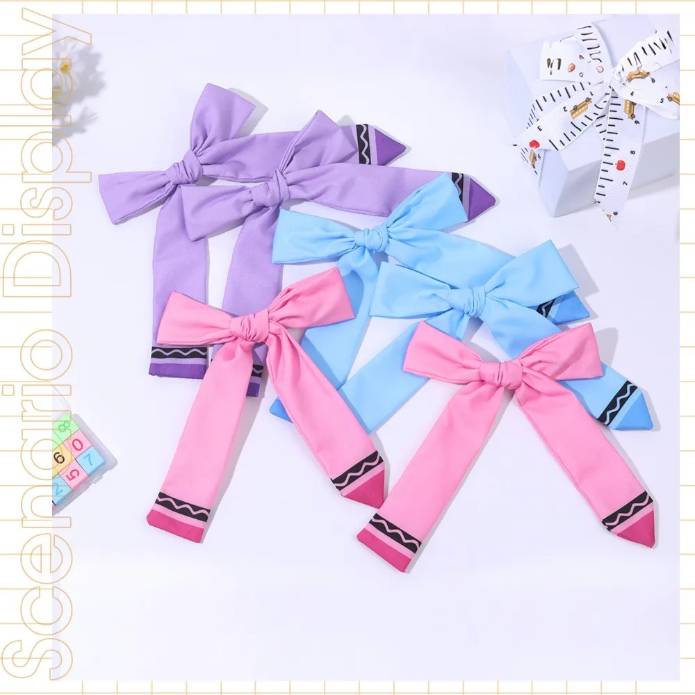 36-fermagli-per-capelli-lunghi-con-nappe-e-stampa-a-matita-per-bambine-fermagli-fantasia-in-tessuto-con-fiocco-per-il-ritorno-a-scuola-accessori-per-capelli-all'ingrosso