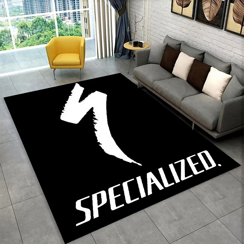 3D Bicycle S-Specialized Logo Moto Non-Slip Area Rug for Living Room Bedroom Playroom,Carpet Floor Mat for Home Decor Holiday