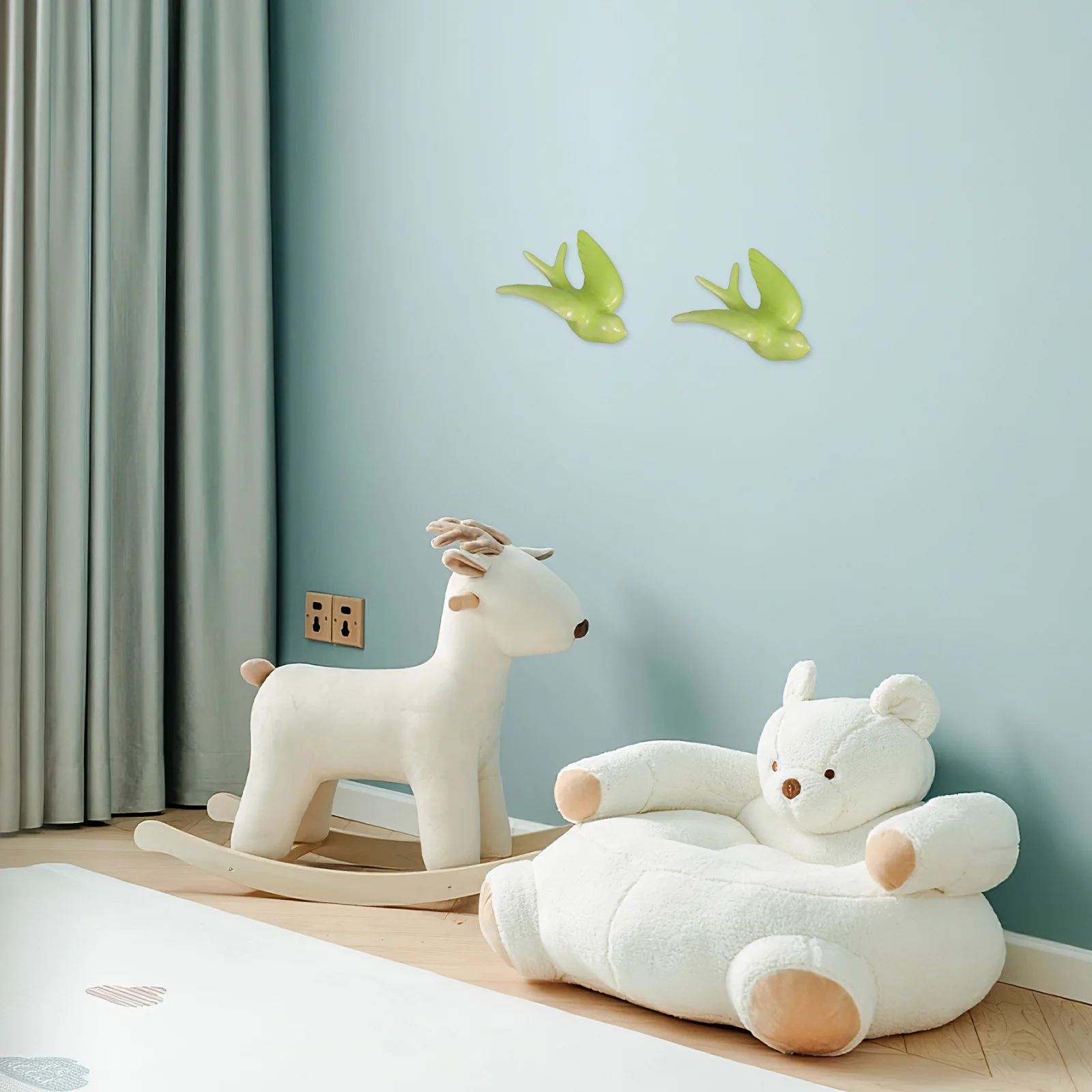 

Multicolor Ceramic Wall Art Hanging Swallows Sparrows Flying Birds 3D Sculptures Mounted Decor for Living Room