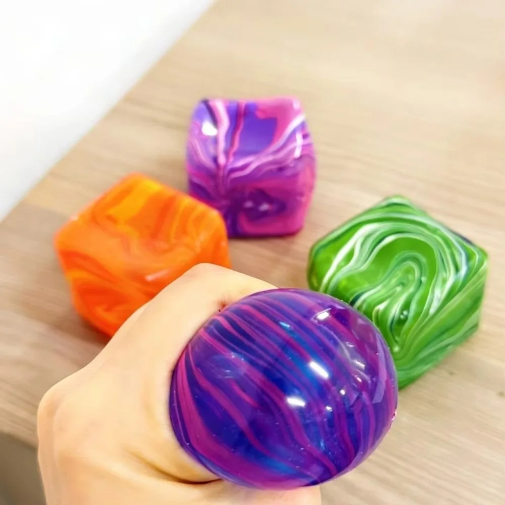 Soft Texture Ice Cube Squishy Transparent Solid Color Ice Cube Fidget Plasticity Slow Rebound Ice Cube Squeeze Sensory Play