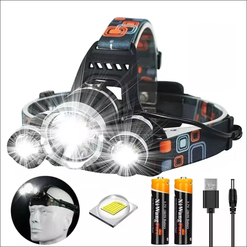 Super Bright Led Headlamp Use 18650 Battery Rechargeable Fishing Headlight Outdoor Hunting Camping Waterproof Head Light