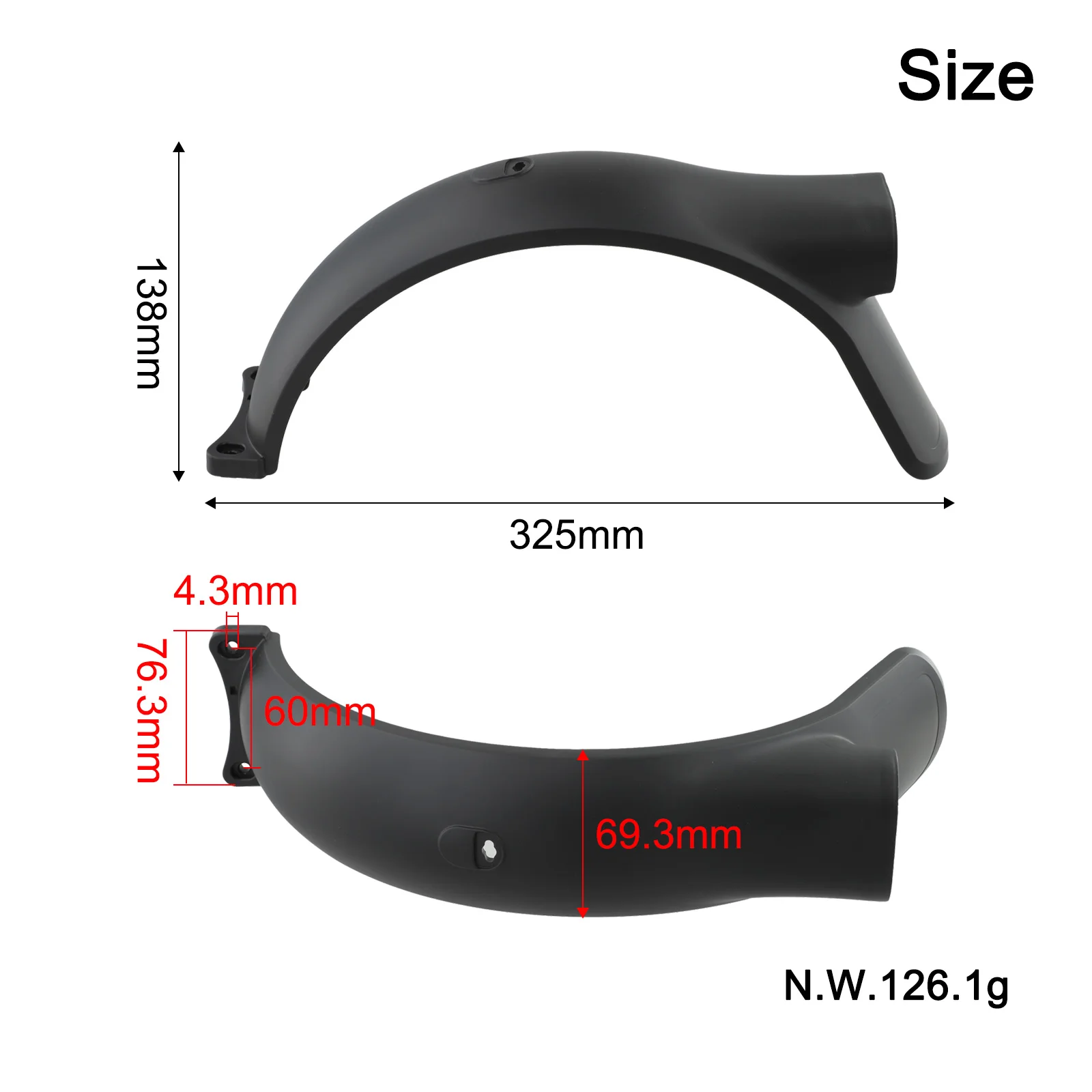 Mud Protection Electric Scooter Accessories About 126.1g Effective Mud Block Lightweight Design Long-Term Use Small Structure