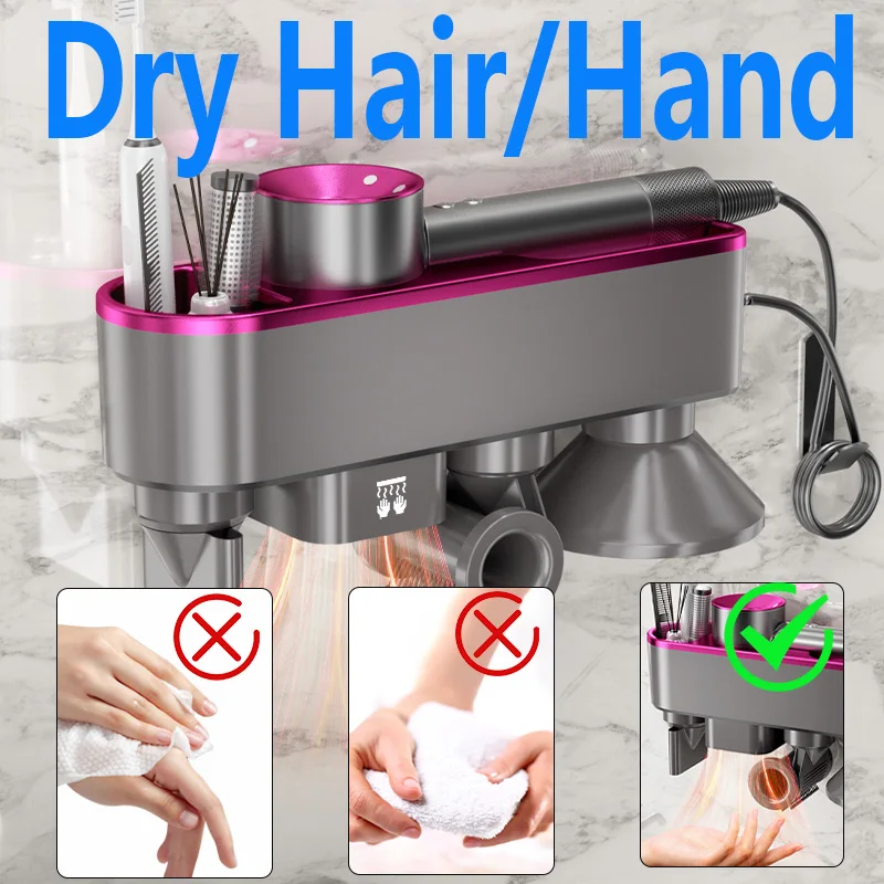 For Dyson Xiaomi Hair Dryer Change Into Automatic Hand Dryer Wall Mounted Holder Without Drilling storage rack Hanger Bathroom