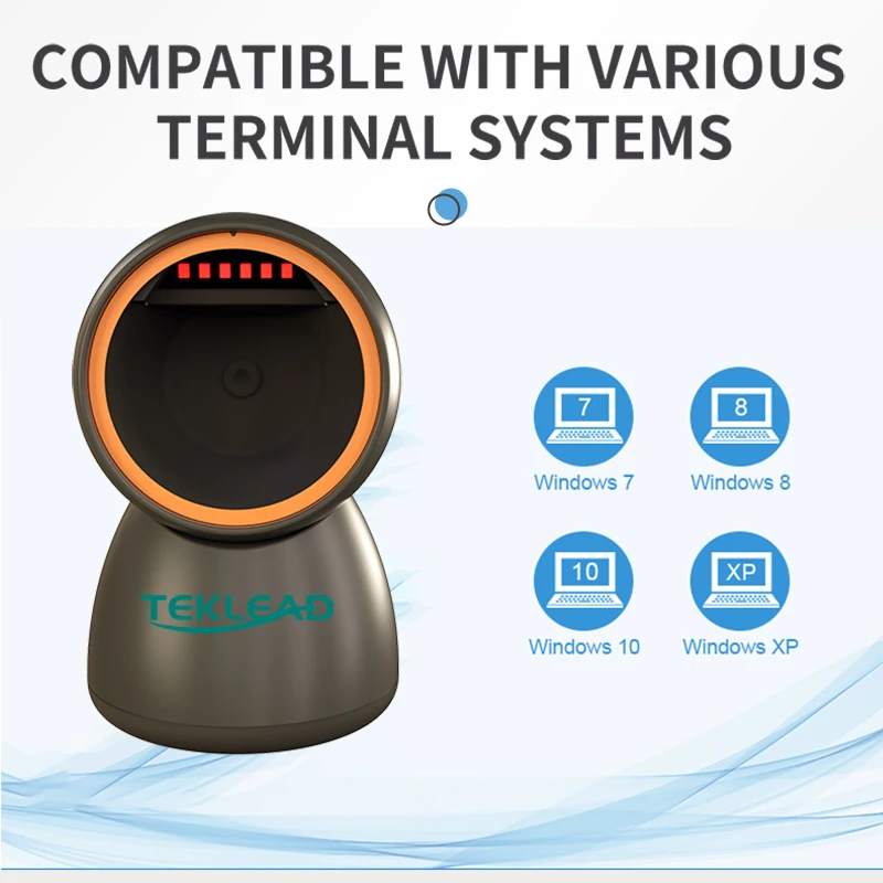 High-speed Desktop Barcode Scanner USB Interface can scan 1D 2D QR CODE Bar Code Reader Suitable for supermarket grocery store