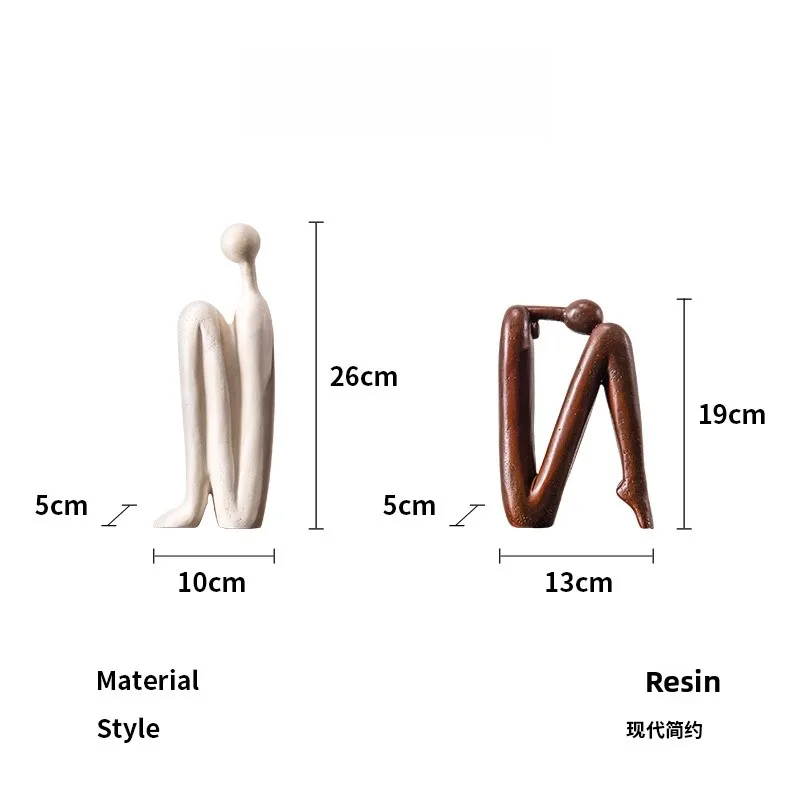Modern Minimalist Back to Back Figure Bookends Living Room TV Cabinet Wine Cabinet Decorative Accessories Sample Room Decoration