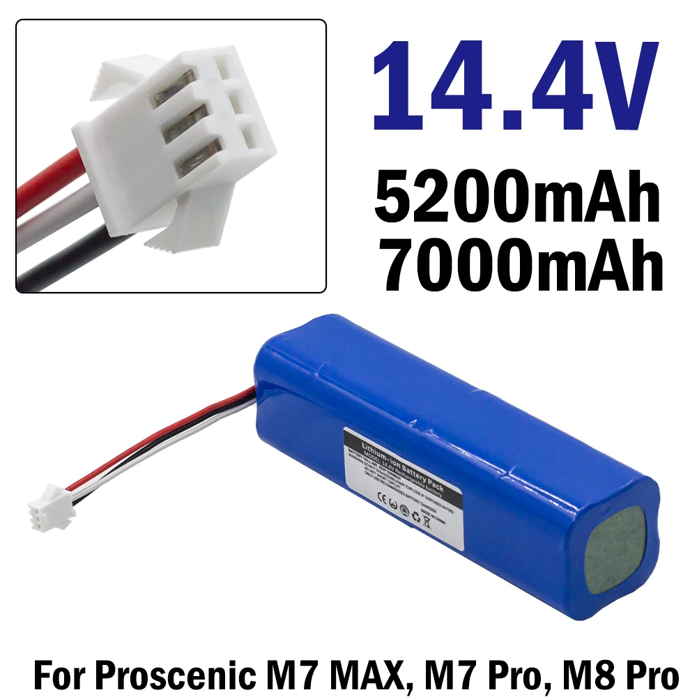 5200/700mAh 14.4V Vacuum Cleaner Battery for Proscenic M8 Pro, M7 Pro, M7 Max, U6, For Lenovo LR1,For UONI V980 Max,V980 Plus