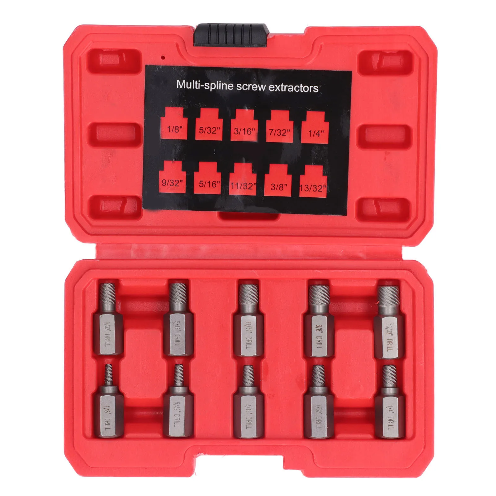 Imagem -03 - Kit Extrator de Parafuso Danificado para Remover Parafusos Parafuso Sextavado Aço Cromo Molibdênio Sistema Britânico Azul e Vermelho 10 Pcs 25 Pcs