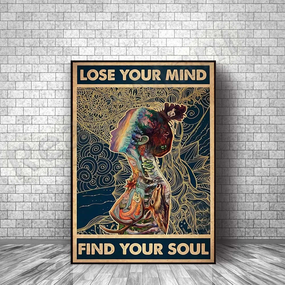 

girl lose your mind find your soul poster decor canvas print