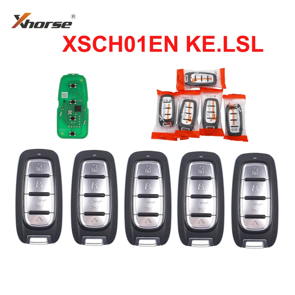 

1/5PCS Xhorse XM38 XSCH01EN Universal Smart Key for Chrysler Type 4 Buttons Newly Add 8A 4D