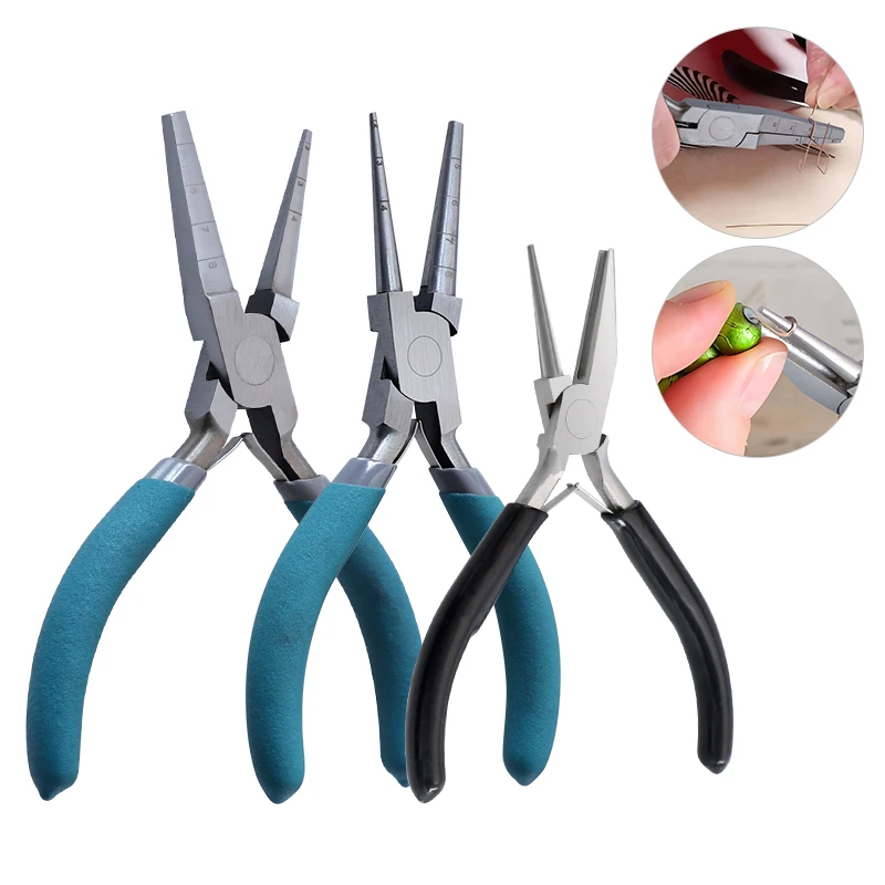 Jewelry Pliers Set 2 pcs Jewelry Making Kit Includes Square Plier Looping Pliers Round Nose Loop Plier Square Nose Winding Plier