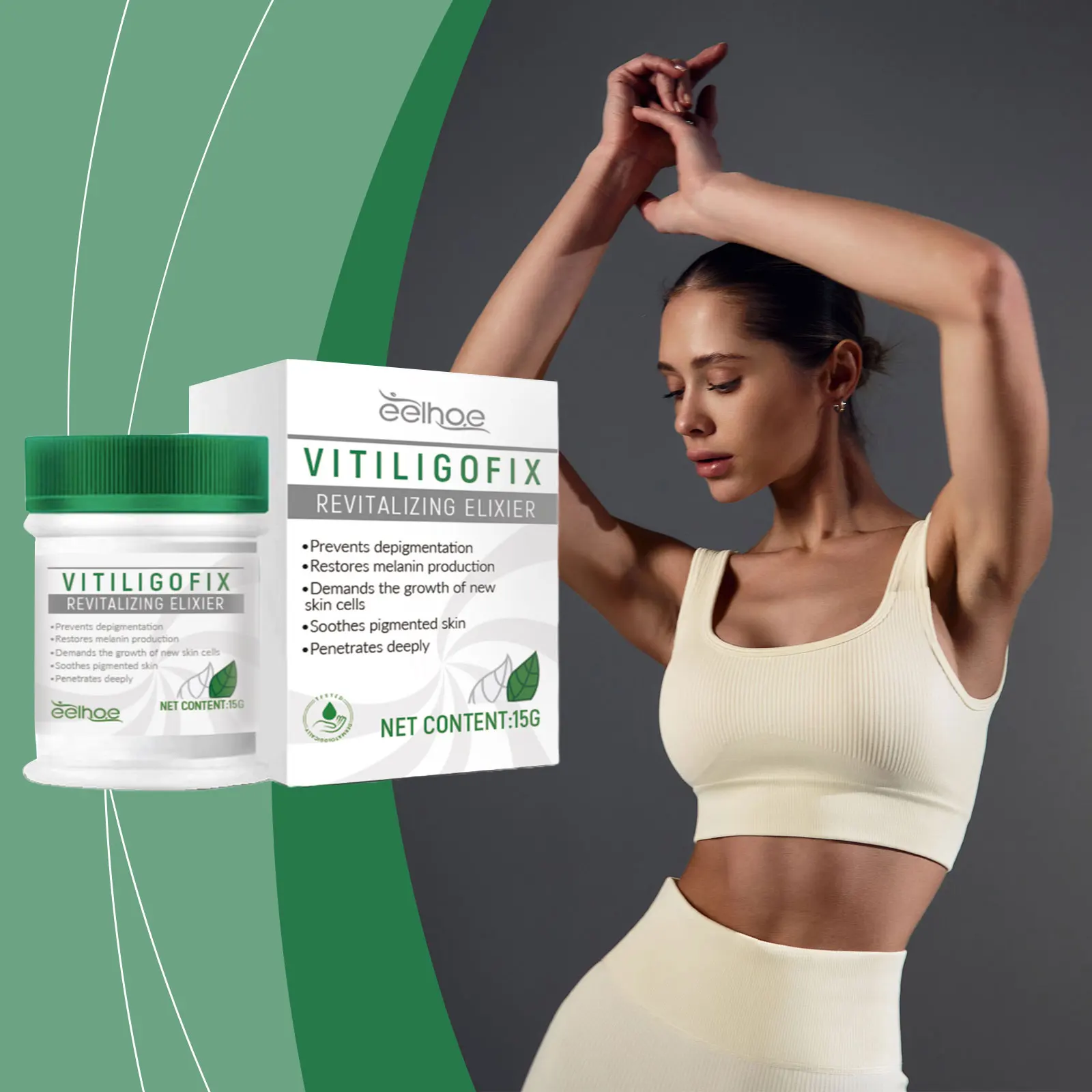 EELHOE-crema para tratamiento de Vitiligo, crema hidratante para eliminar la melanina, reparación de la pigmentación de la piel, crema para la piel de Vitiligo