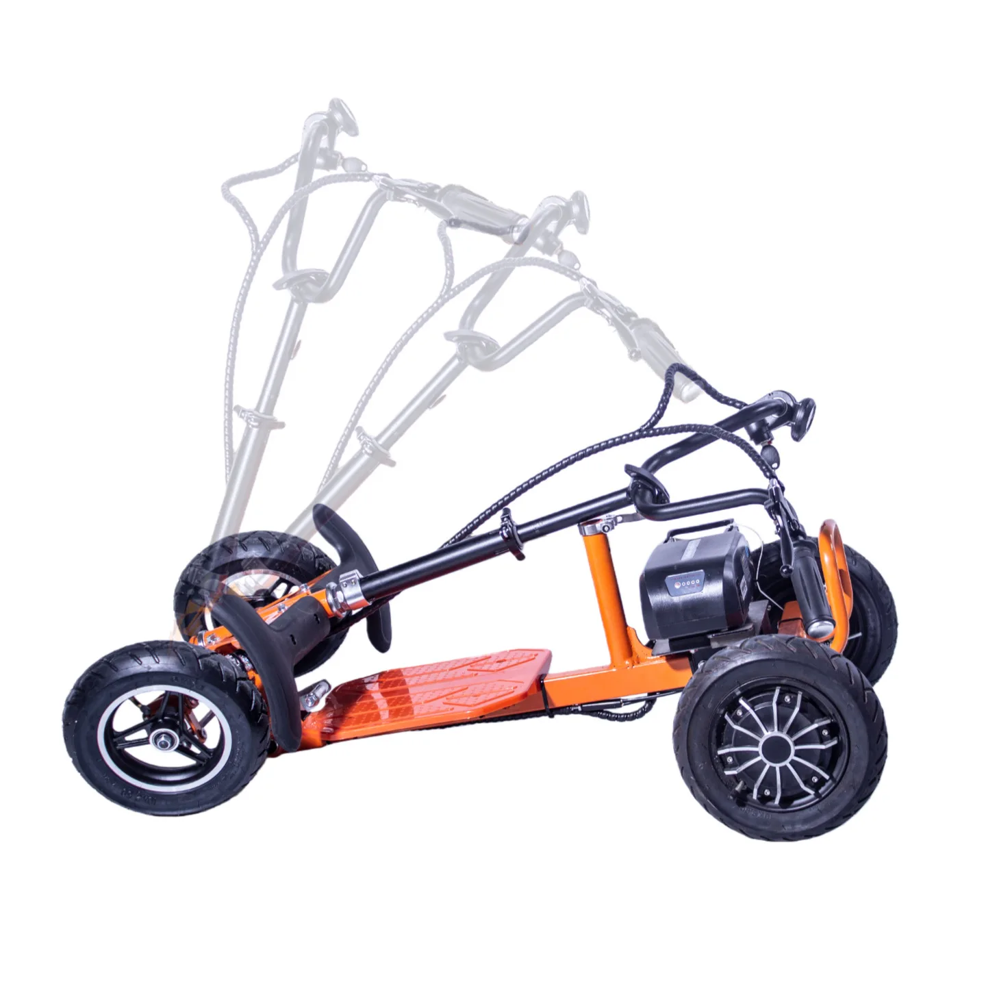 Portable 4 Wheel Folding Mobility Scooter Removable Lithium Battery Easy Operation For Elders & Daily Commute 350W Hub Motor Bag
