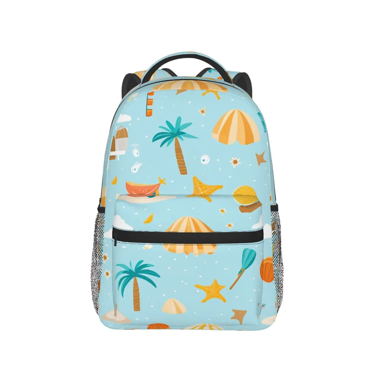 

Beach Coconut Sandcastle Pattern Backpack Hot Sale Daypack Large Capacity Kids BookBag School Bag Shoulder Bags for Men Women