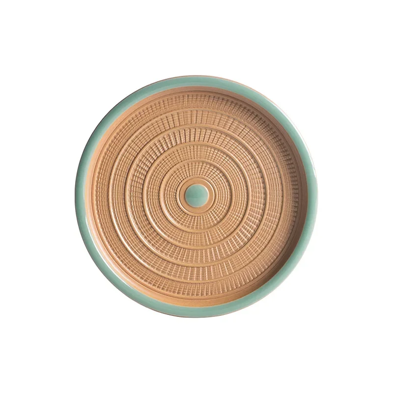 Jumping knife pot bearing handmade tea holder ceramic kung fu tea set tea table tea holder water storage pot tray
