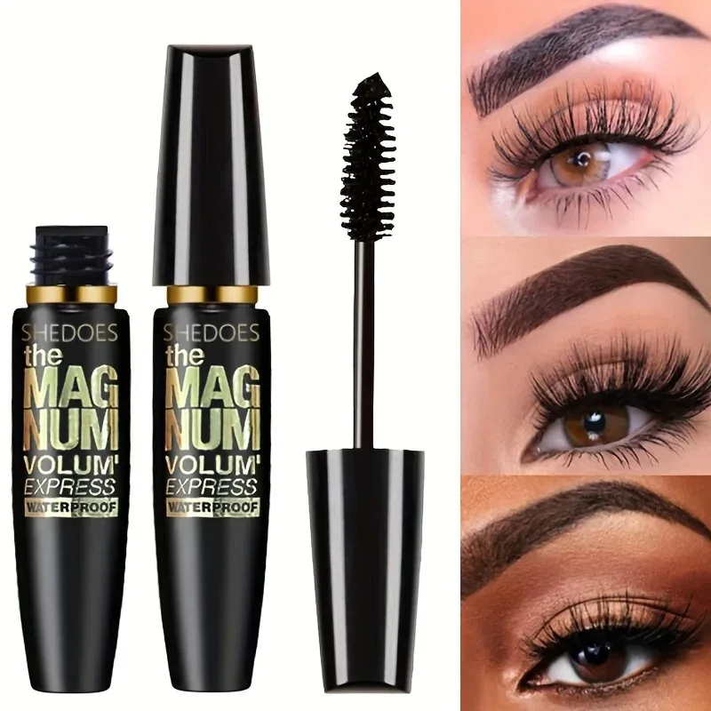 Mascara nero per ciglia spesse e lunghe, impermeabile, volumizzante, allungamento, arricciatura, trucco per occhi a prova di sbavature