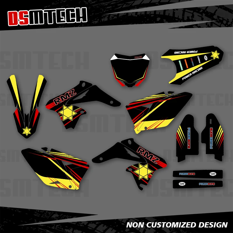 

DSMTECH полная графика наклейки мотоцикл фон индивидуальный номер имя для SUZUKI RMZ 250 RMZ 250 2010-2018