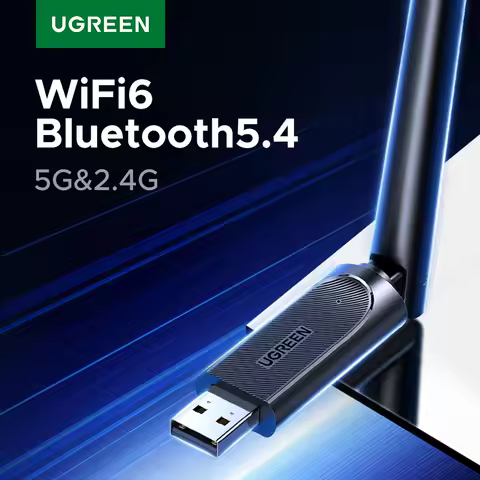 UGREEN USB Bluetooth 5.4 Adapter WiFi6 Adapter 2-in-1 5G&amp;2.4G USB Dongle Adapter for Desktop PC Laptop Receiver USB Transmitter