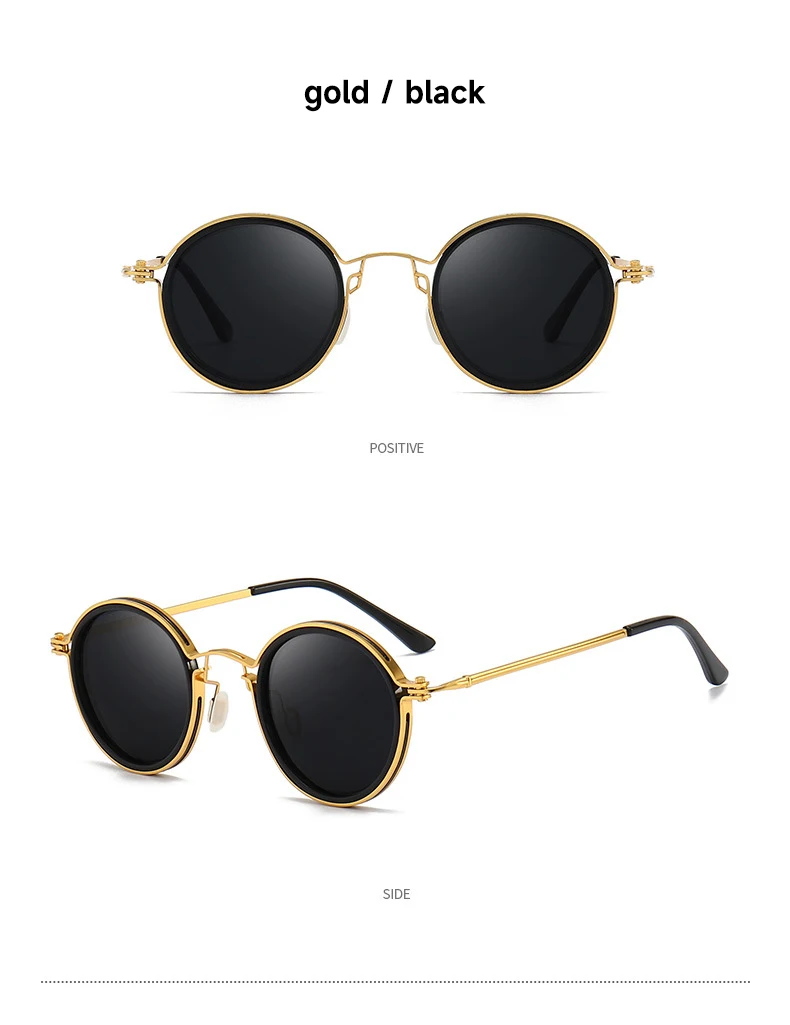 Neue 2026 Vintage Polarisierte Sonnenbrille für Herren Runde Retro-Sonnenbrille Hochwertige Legierung Brillen zum Fahren und Angeln – Detail 9