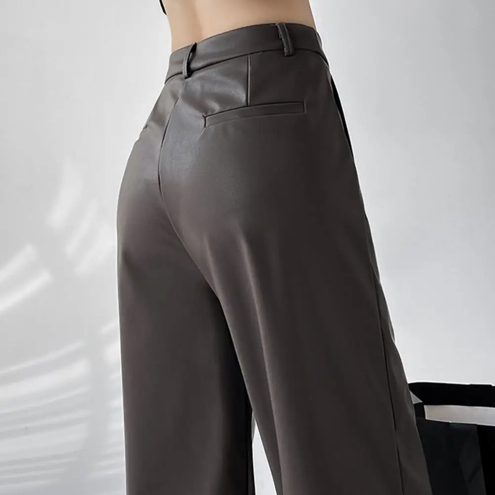 Sexy Black PU Leather Pants Women Fashion Streetwear Flared Leggings Woman Clothing Gothic High Waist Baggy Pants Trousers