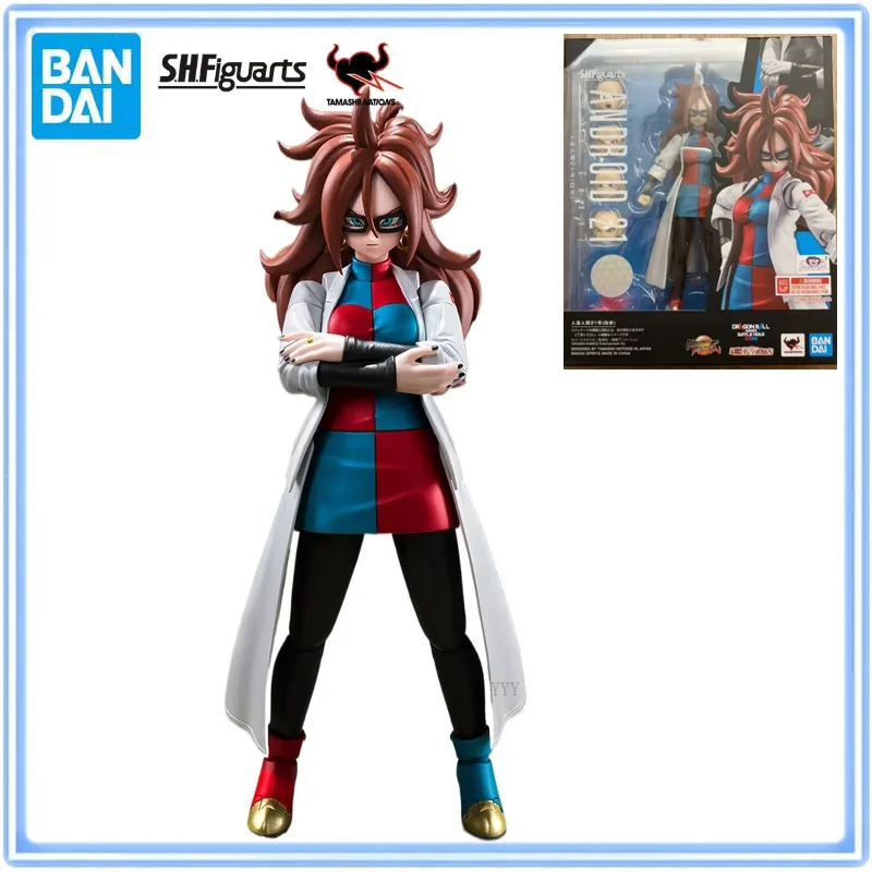 Bandai Originele Dragon Ball Z S.H.Figuarts Android 21 Lab Jas Ver. Anime Actiefiguur Actieve Gewrichten Model Ornamenten Cadeau