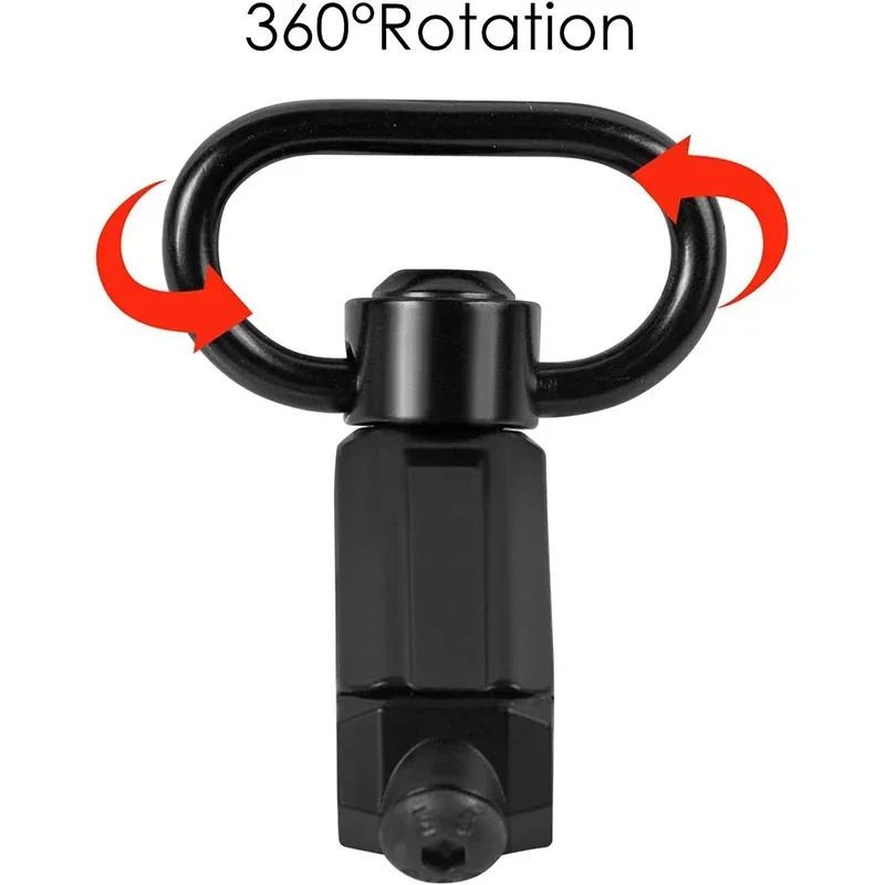 Tactical QD Sling Swivel Mount 360° Adapter 1.25Inch Push Button Shoulder Strap Attachment Hook Accessory 20mm Base For Hunting