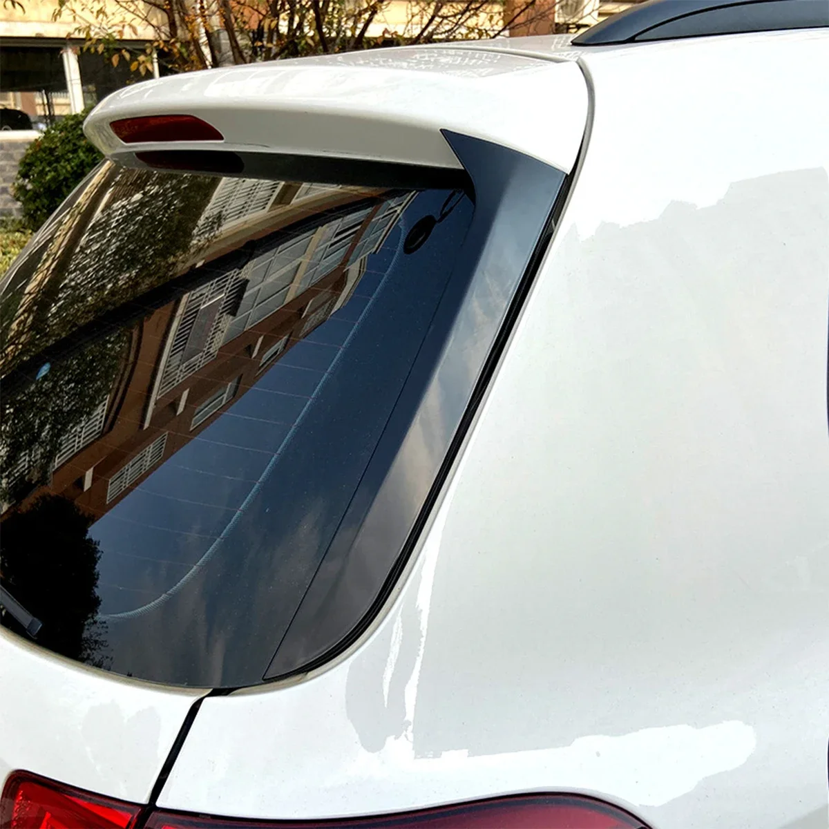 Car Rear Window Side Spoiler Wing Splitter ABS Gloss Black For Volkswagen Tiguan MK1 2007 2008 2009 2010-2016