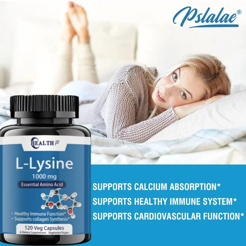 LLysine 1000mg 120 Tablets Enhances Absorption Assimilation for Skin Lip Integrity Collagen Support