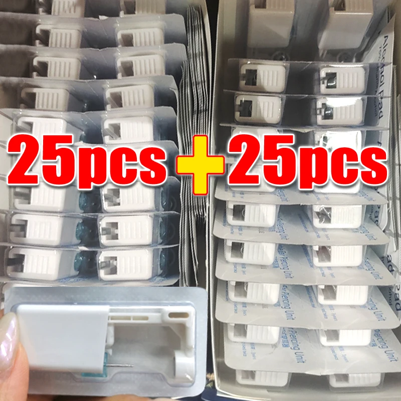 

50pcs Disposable Painless Ear Piercing Gun Set Safety Sterile Tool No Inflammation for Nose Earrings Piercing Gun Body Jewelry
