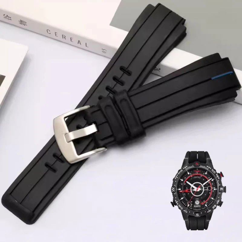 

Силиконовый резиновый браслет для часов Timex T2N738 T2N739 T2N720 T2N721 T49706, спортивный черный ремешок для часов 24*16 мм