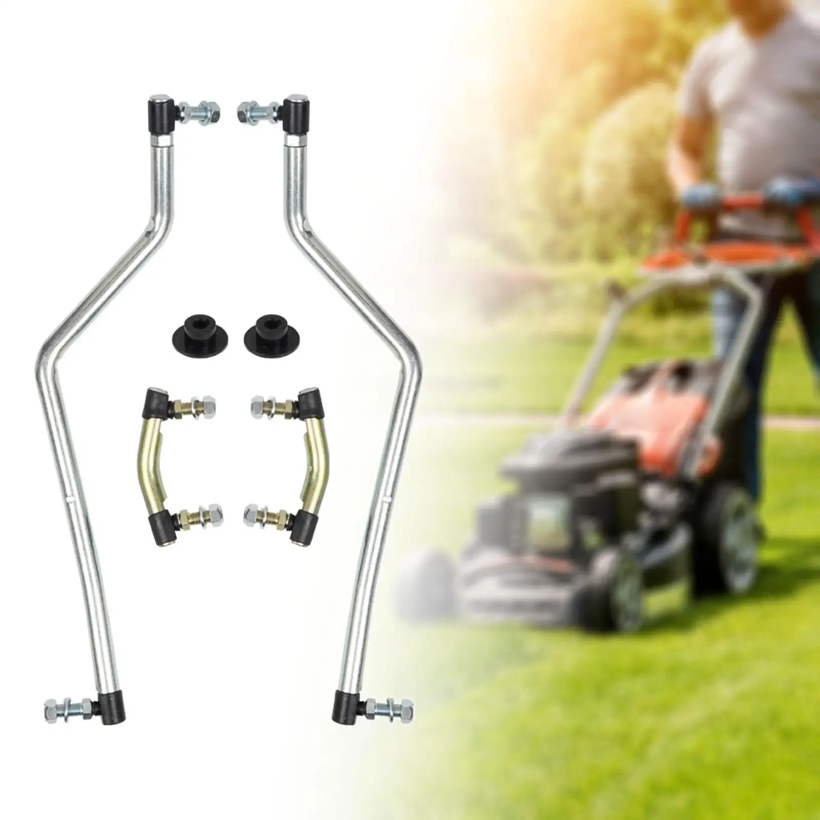 

Metal Adjustable Steering Drag Link Set Replacement Kit Long Service Life for 532436884 532436885 532436887 583576601 Lawn Mower