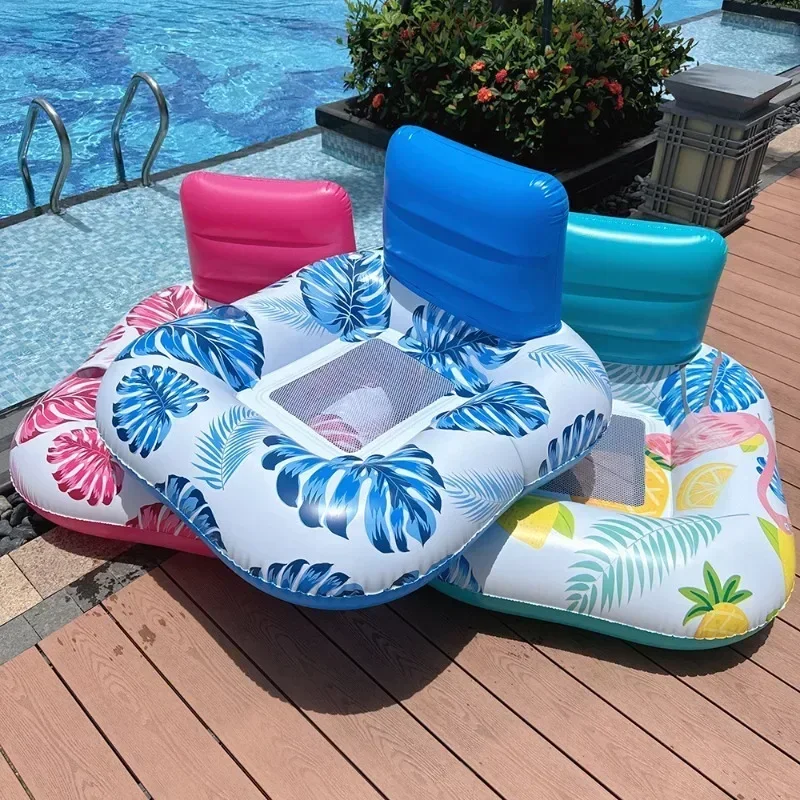 

71-Summer Maple Leaf Inflatable Toys Swimming Lounge Chair with Backrest Pool Pvc Water Toys Outdoor Inflatable Floating Seat
