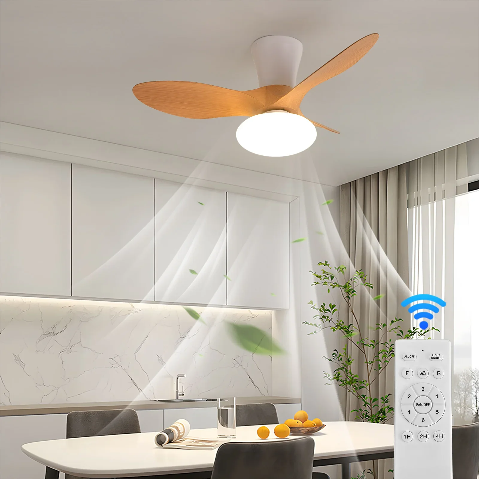 

Ceiling Fan Lamp Modern LED Fan Remote Chandelier Lighting Fixtures Restaurant Bedroom 6 Speeds Ceiling Fan Home Decor Fandelier