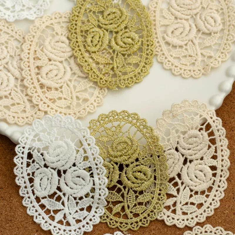 

Lace Cloth Stickers Golden White Clothes Skirts Jackets Wedding Accessories DIY Handmade Materials Bags Decorations