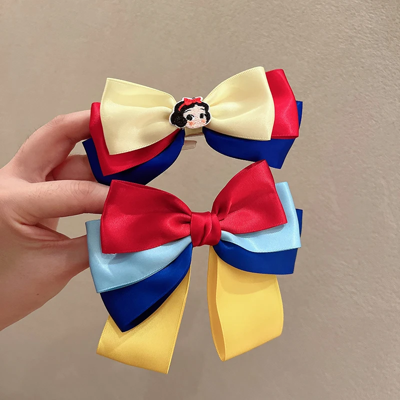 

Disney Snow White Three-dimensional Bow Hairpin Girls Ball Head Pin Haircard Girl Cute Head Dress Cartoon Anime