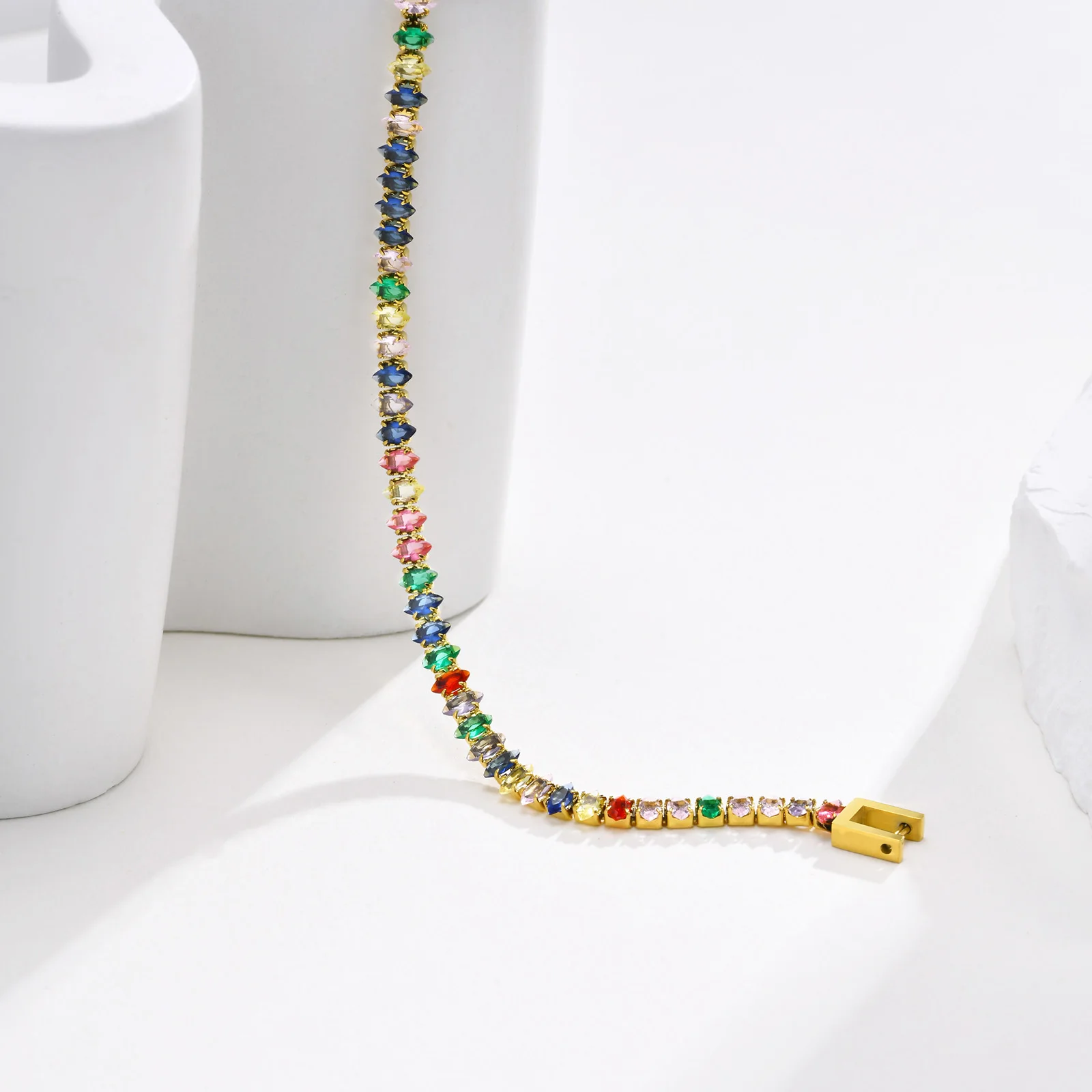 Colorful Tennis Bracelet Women, Cubic Zirconia Chain,stainless Steel CZ Link, Girlfriend Mom Gift - Image 5