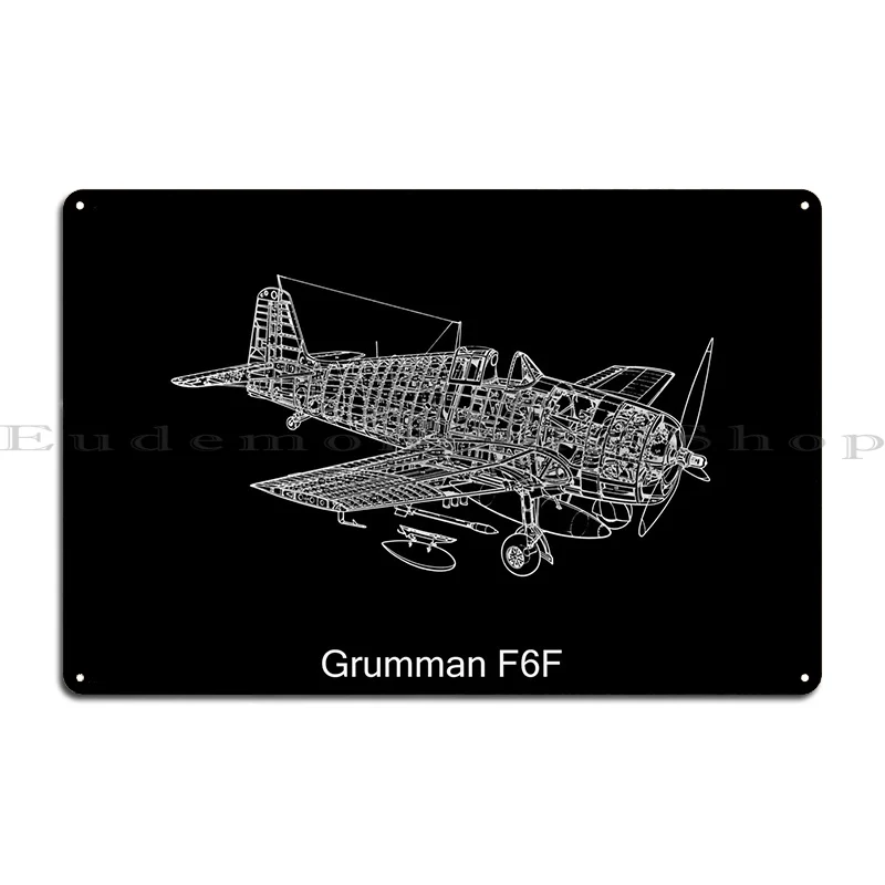 Grumman F6f Metal Plaque Poster Rusty Plaques Bar Customize Club Tin Sign Poster