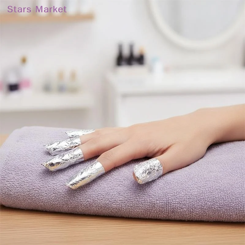 50/100pcs Remover Aluminum Foil Nail Wraps For Soak Off Acrylic Gel Polish Professional Cleaning With Cotton Pad Manicure Tools