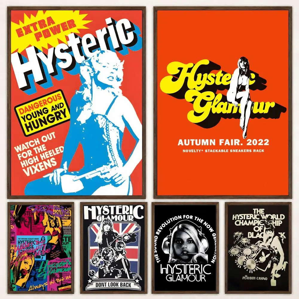 Edgy Japanese Fashion Brand Hysteric Glamour Poster Self‑Adhesive Waterproof Poster Sticker Coffee House Bar Wall Art Home Decor