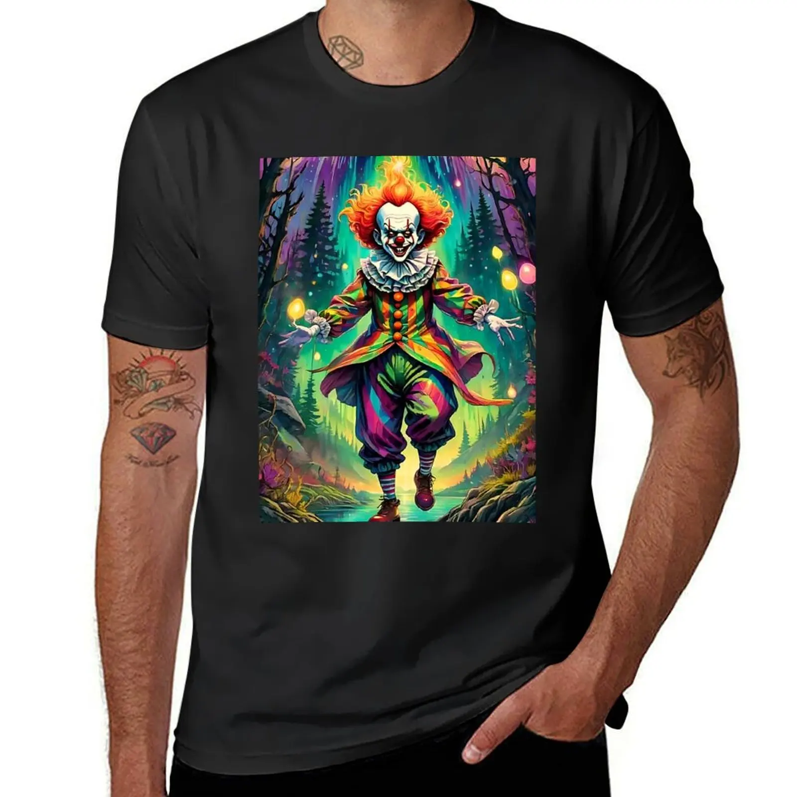 scary clown T-Shirt shirts graphic tees sublime quick-drying vintage Men's cotton t-shirt